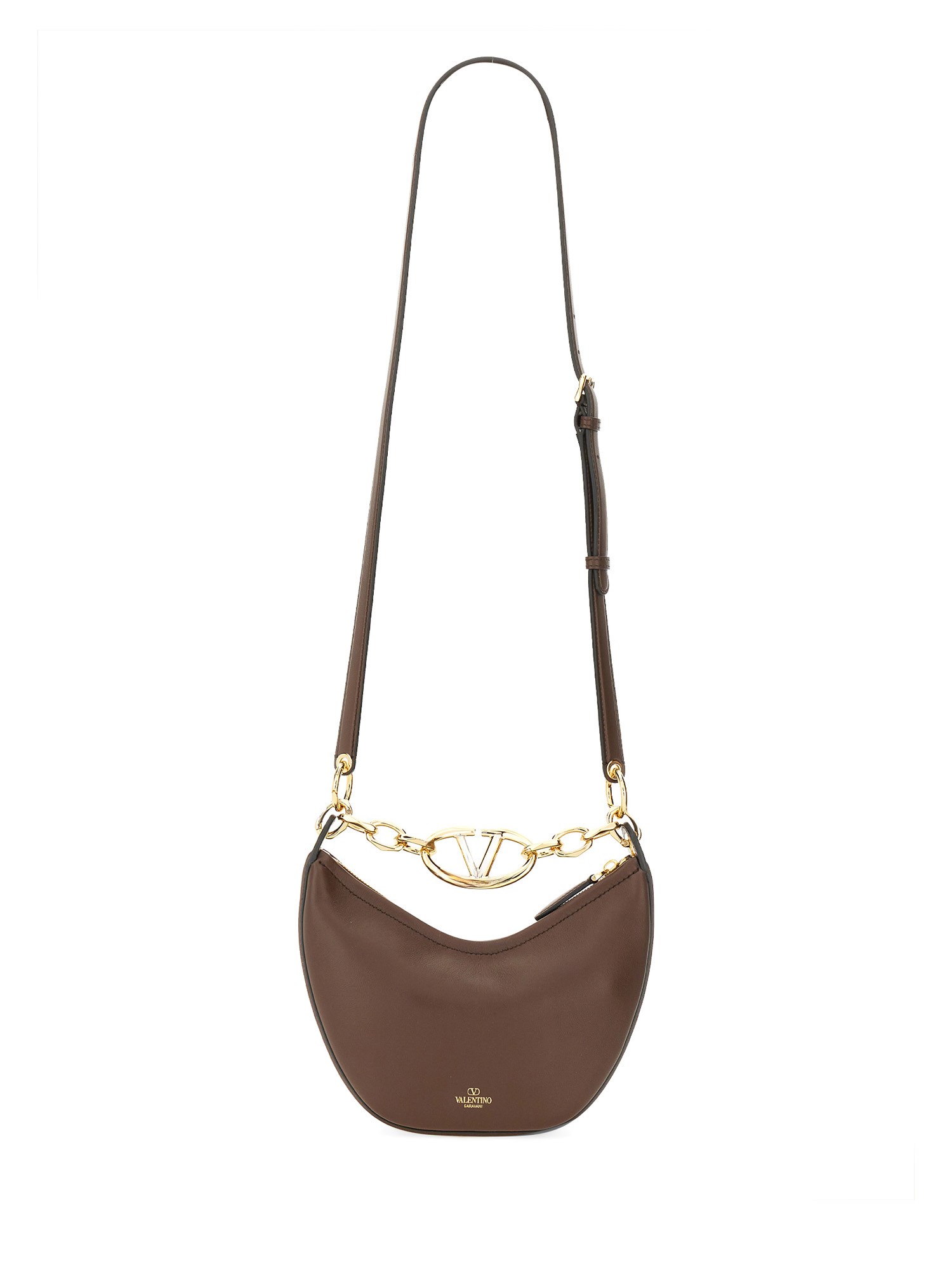 VALENTINO GARAVANI    MINI VLOGO MOON LEATHER HOBO BAG