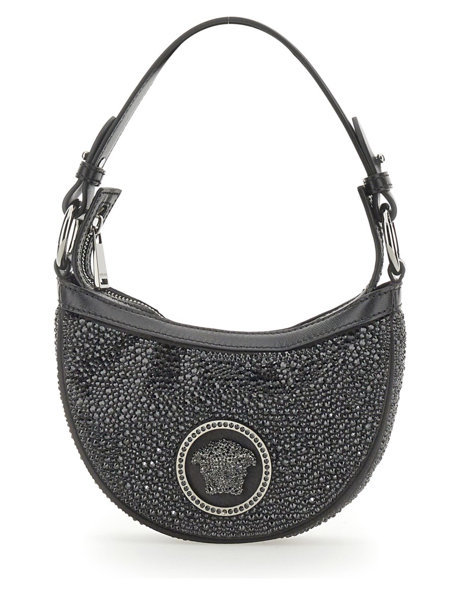 VERSACE    MINI HOBO BAG WITH REPEAT CRYSTALS