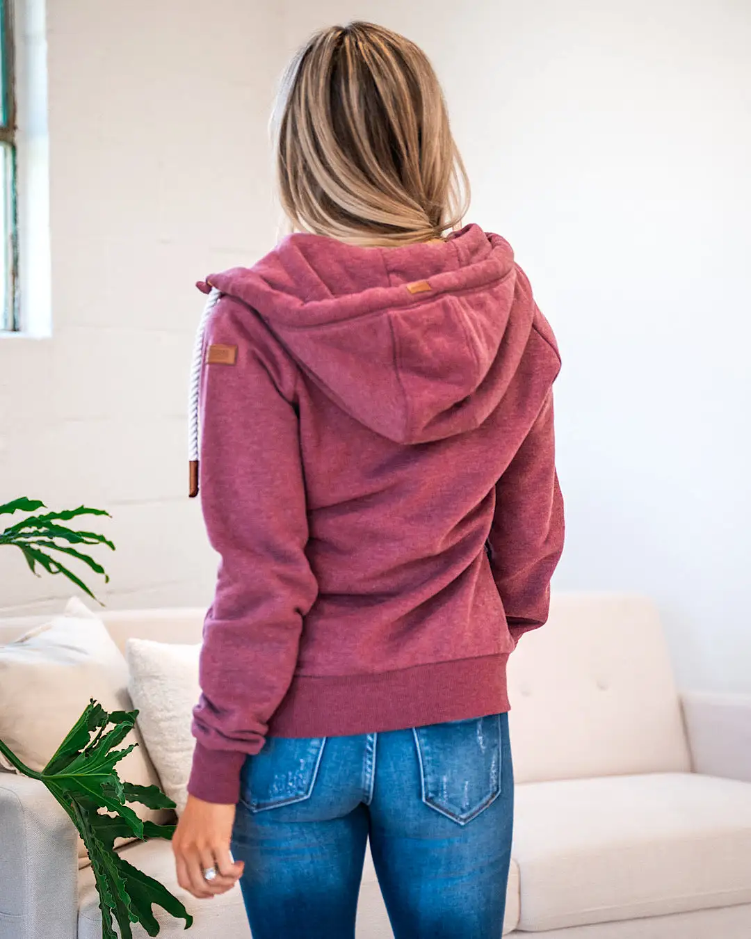 Wanakome Hera Full Zip Hoodie - Merlot