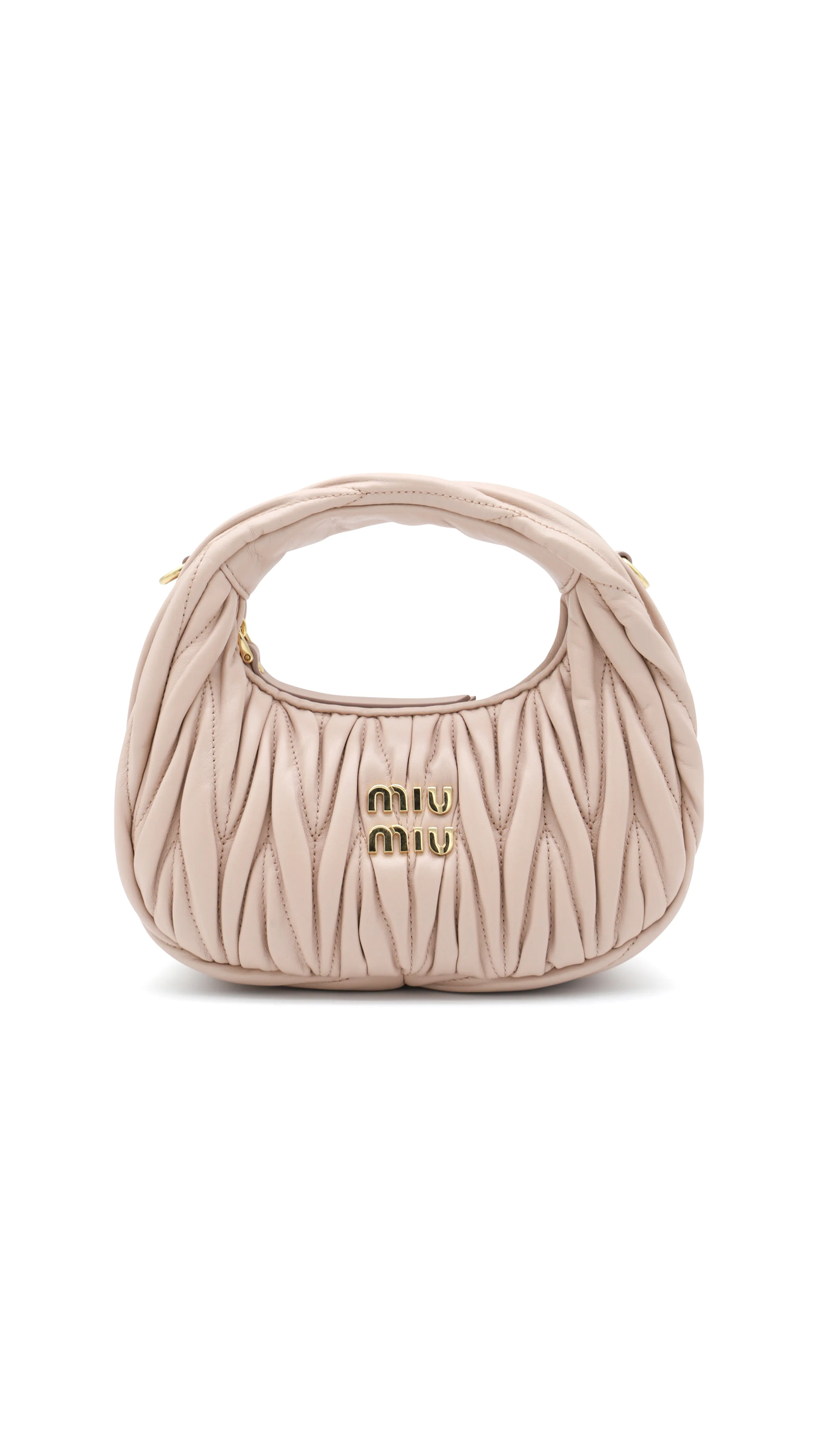 Wander Matelassé Nappa Leather Hobo Mini-bag - Beige