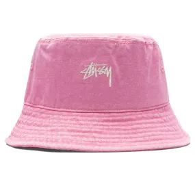 Washed Stock Bucket Hat - Pink