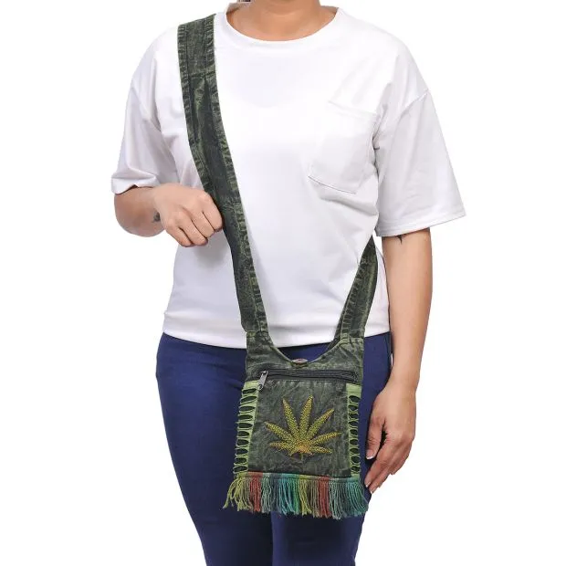 Weed Leaf Green Mini Hobo