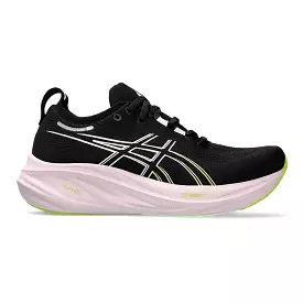 Women's ASICS GEL-Nimbus 26, Black/Neon Lime, 8 B Medium