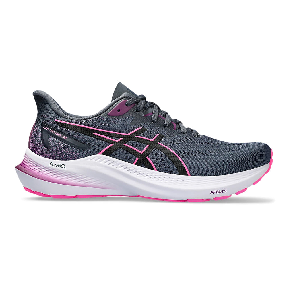 Women's Asics GT-2000 12, Tarmac/Black, 8 B Medium